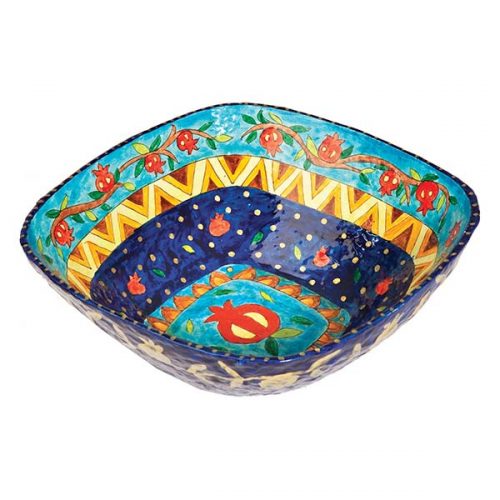 Bluenoemi Jewelry Home-Decor Red Bowl Papier Mache Hand Painted colourful home decor