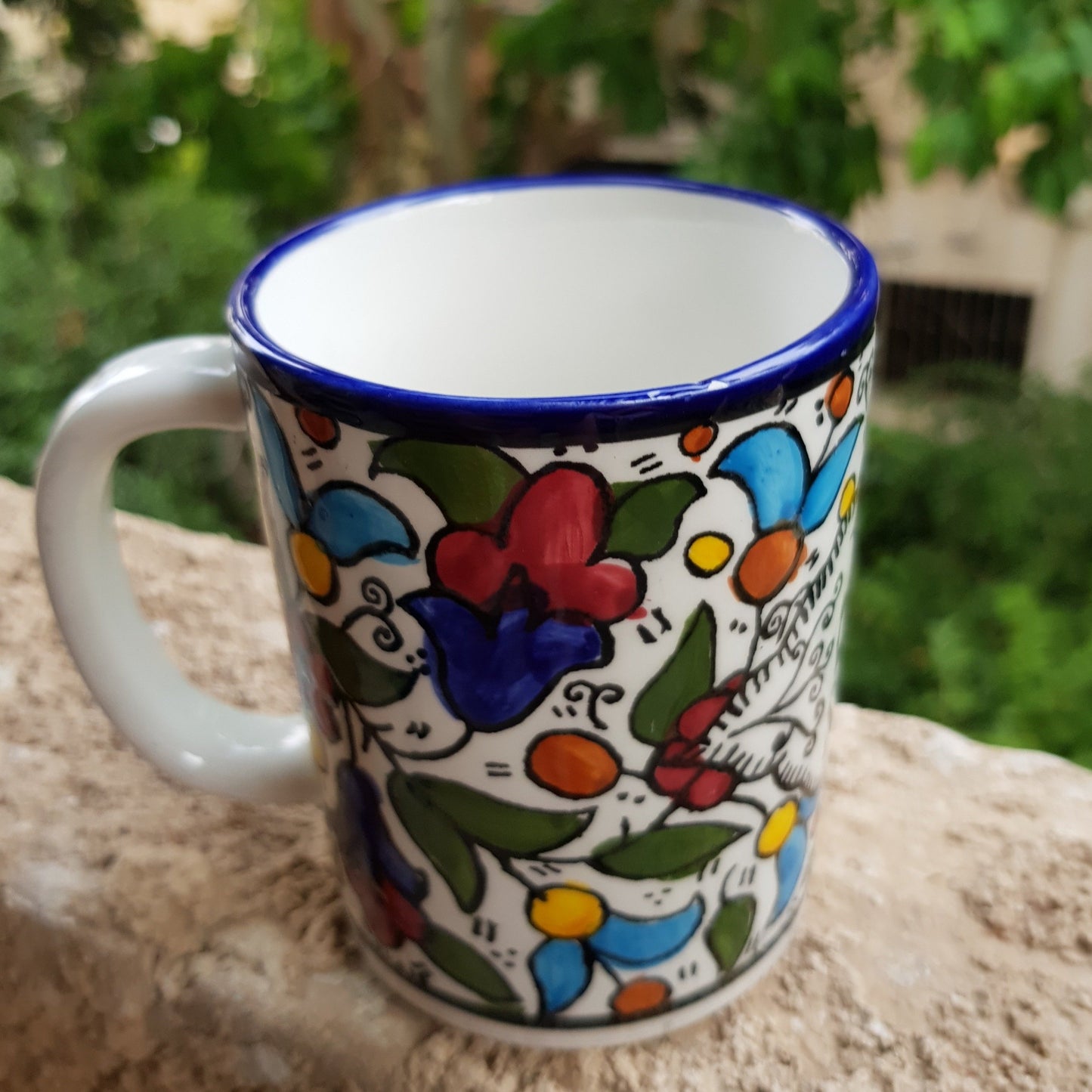 Bluenoemi Jewelry Mug 12cm / Flowers Bluenoemi Armenian Ceramics Israel Gifts Flowers Mug