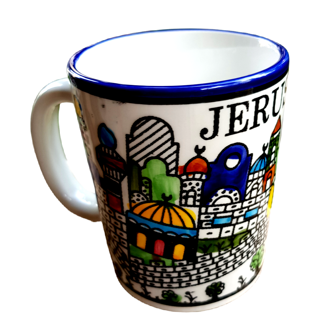 Bluenoemi Jewelry Mug 12cm / Jerusalem Holy City Mugs Israeli Armenian Design Ceramic Mugs