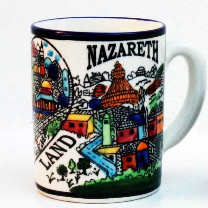 Bluenoemi Jewelry Mug 12cm / Nazareth Mugs Israeli Armenian Design Ceramic Mugs