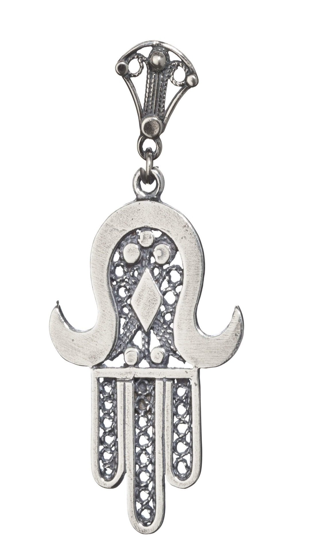 Bluenoemi Jewelry Necklaces 45 cm / silver Silver Hamsa pendant sterling silver 925 ethnic jewelry