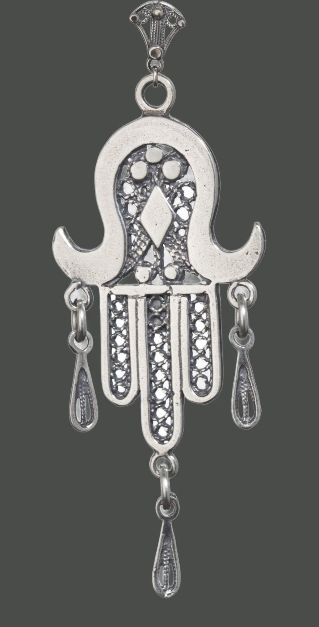 Bluenoemi Jewelry Necklaces 45 cm / silver Silver Hamsa pendant sterling silver 925 ethnic jewelry