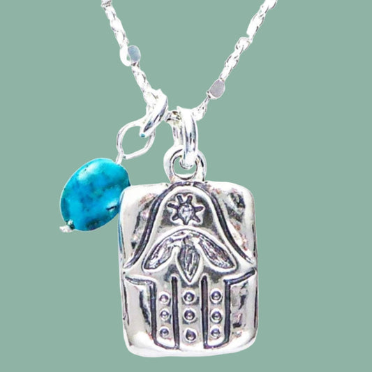 Bluenoemi Jewelry Necklaces 45 cm / silver Silver Hamsa pendant sterling silver 925 Jewish Jewelry