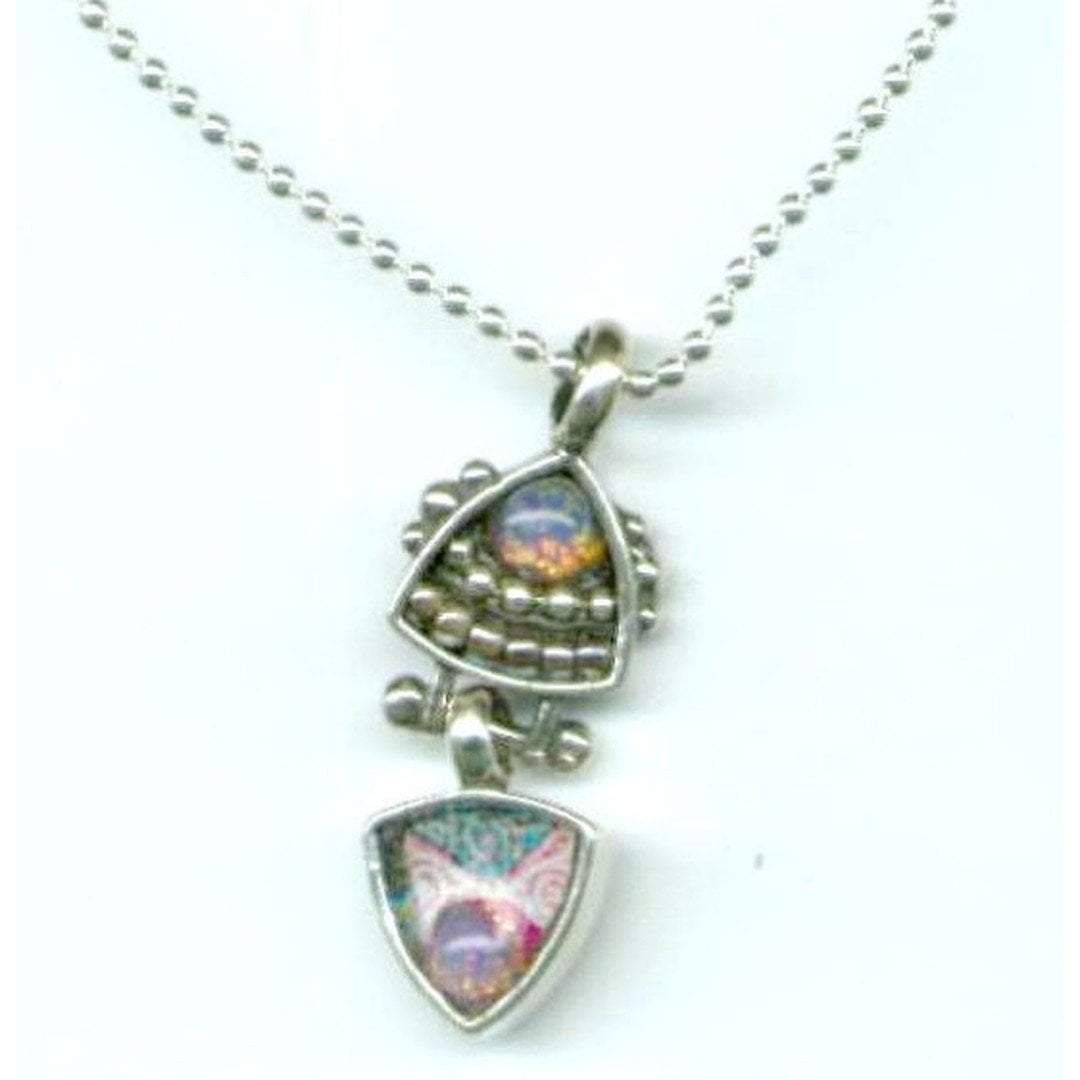 Necklace Sterling silver Pearls Murano Pendant Graphic design in pendant Bluenoemi Jewelry - Bluenoemi