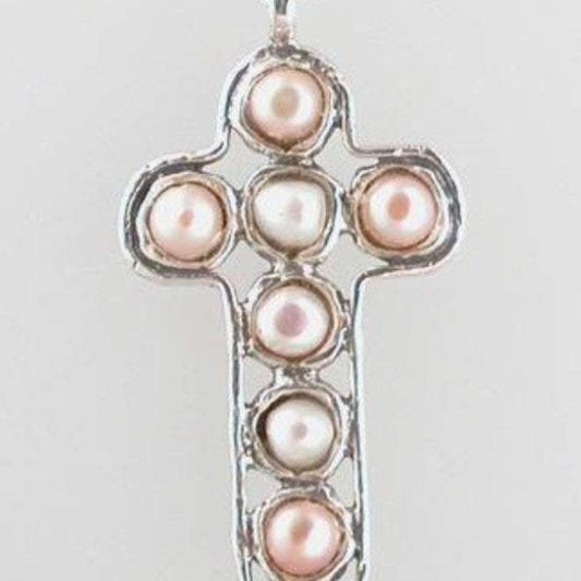 Bluenoemi Jewelry Necklaces 45cm / pink Holy land jewelry, Holy Land Cross necklace, Christian Cross  Sterling Silver cross