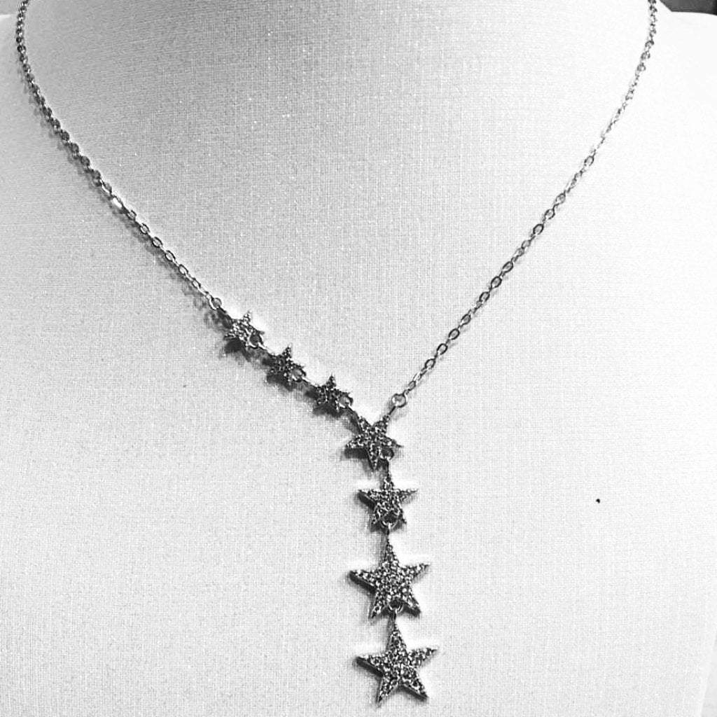 Bluenoemi Jewelry Necklaces 45cm / silver Necklace for woman Sterling Silver stars / Stars CZ zircons on silver