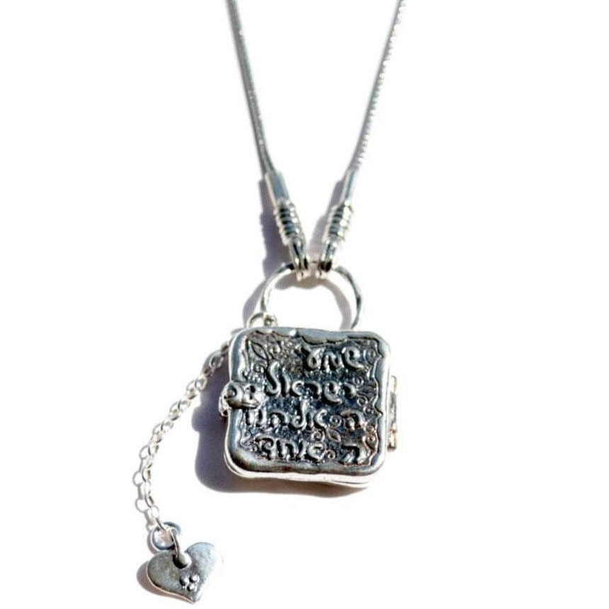 Bluenoemi Jewelry Necklaces 45cm / silver Sterling Silver necklace locket engraved with Shma Israel Prayer with a charm heart adorable jewelry