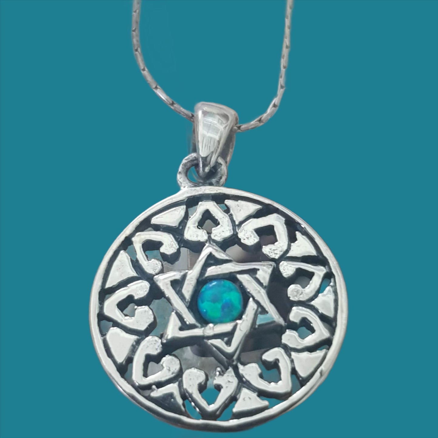 Bluenoemi Jewelry Necklaces Blue Copy of Sterling Silver Star of David pendant, Jewish jewelry