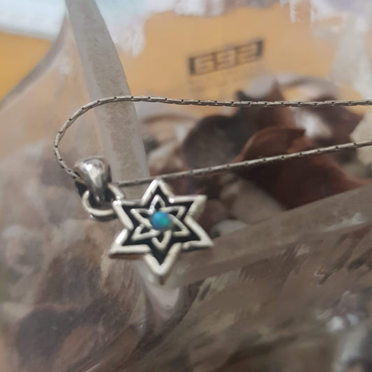 Bluenoemi Jewelry Necklaces Blue Sterling Silver Jewelry, Silver Star of David pendant, Jewish jewelry