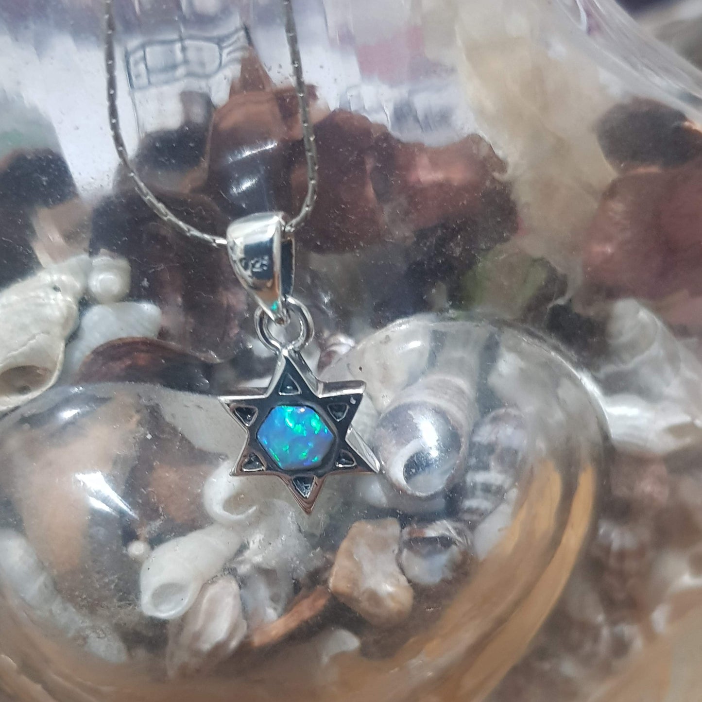 Bluenoemi Jewelry Necklaces Blue Sterling Silver Star of David pendant, Jewish jewelry