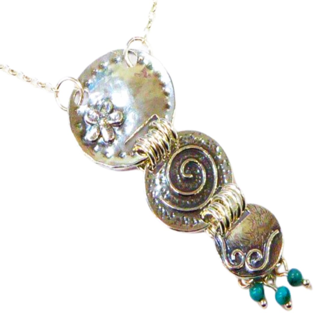 Bluenoemi Jewelry Necklaces Bluenoemi Sterling Silver Necklace for Woman pendant with turquoises stones