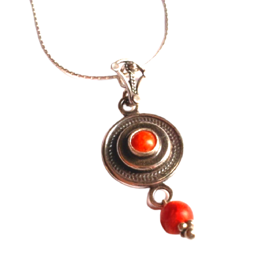 Bluenoemi Israeli Jewelry chain with pendant sterling silver necklace, pendant set with Eilat stone, Blue Opal or other stones - Bluenoemi
