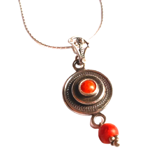 Bluenoemi Israeli Jewelry chain with pendant sterling silver necklace, pendant set with Eilat stone, Blue Opal or other stones - Bluenoemi