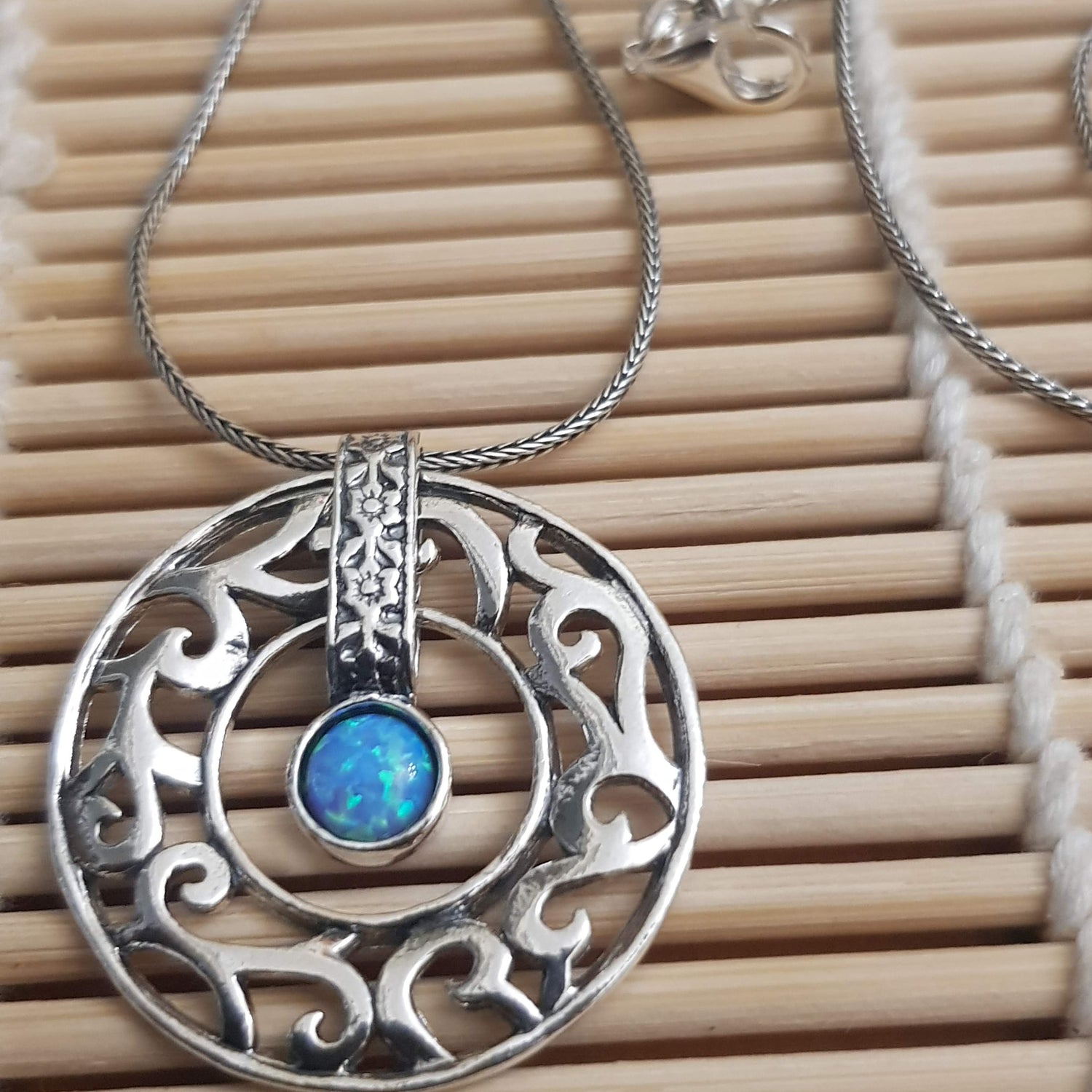 Bluenoemi Jewelry necklaces Israeli jewelry designer in silver necklace for women set with an opal / amethyst / garnet