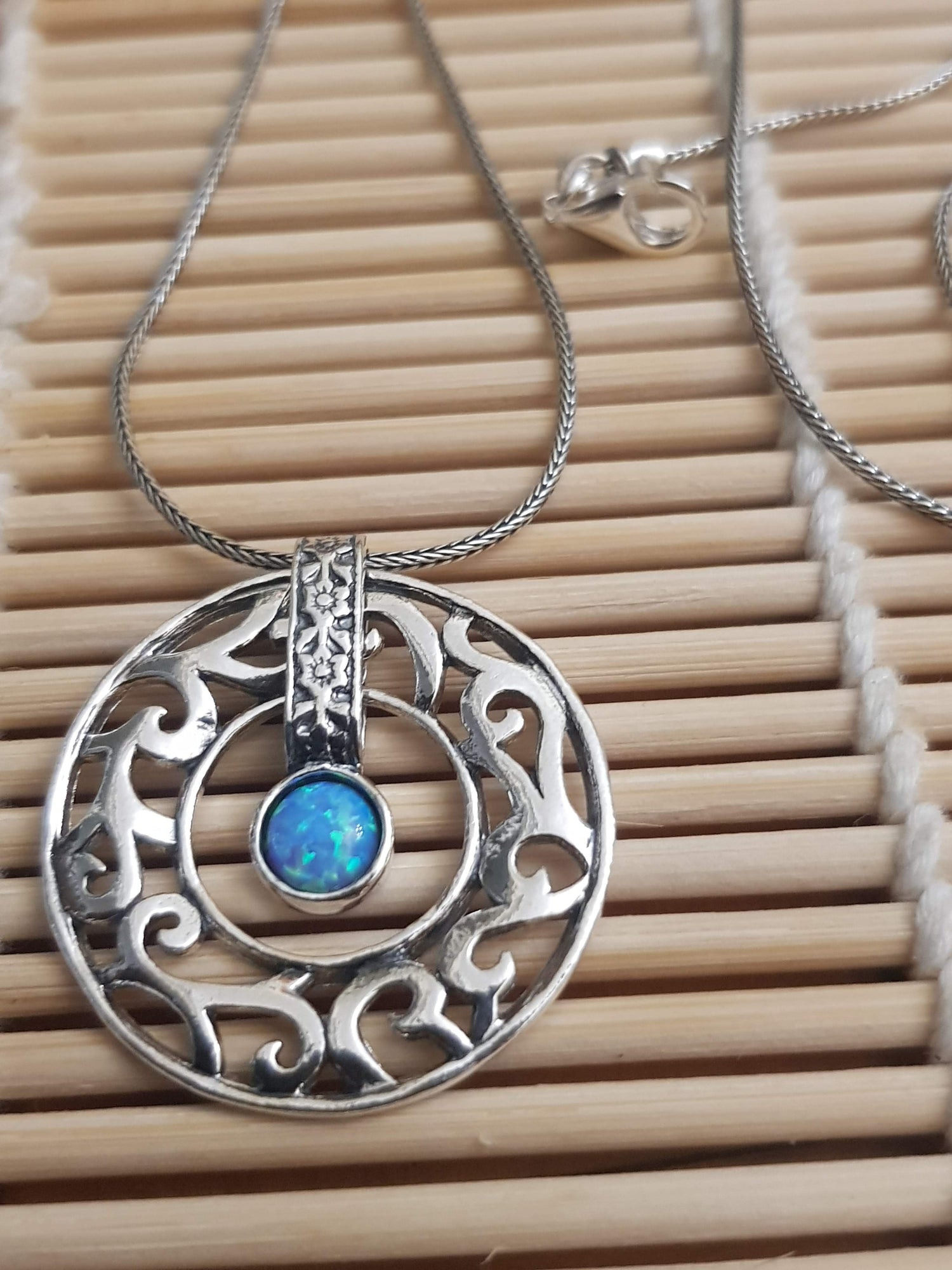 Bluenoemi Jewelry necklaces Israeli jewelry designer in silver necklace for women set with an opal / amethyst / garnet