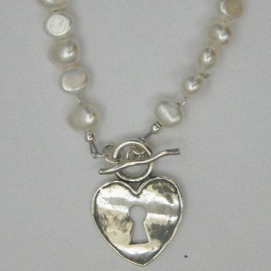 Bluenoemi Jewelry Necklaces & Pendants silver Pearls on sterling silver Heart necklace