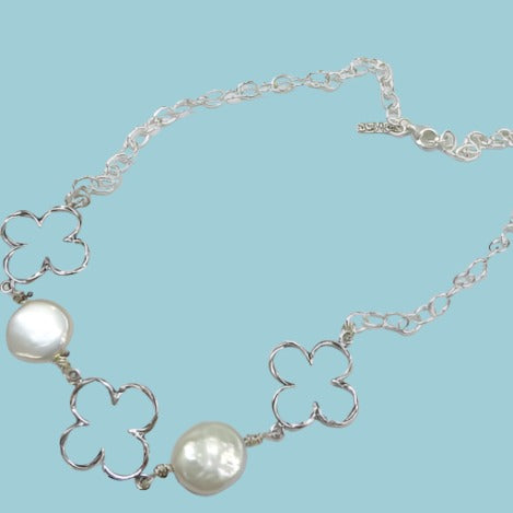 Bluenoemi Jewelry Necklaces & Pendants silver Pearls on sterling silver necklace