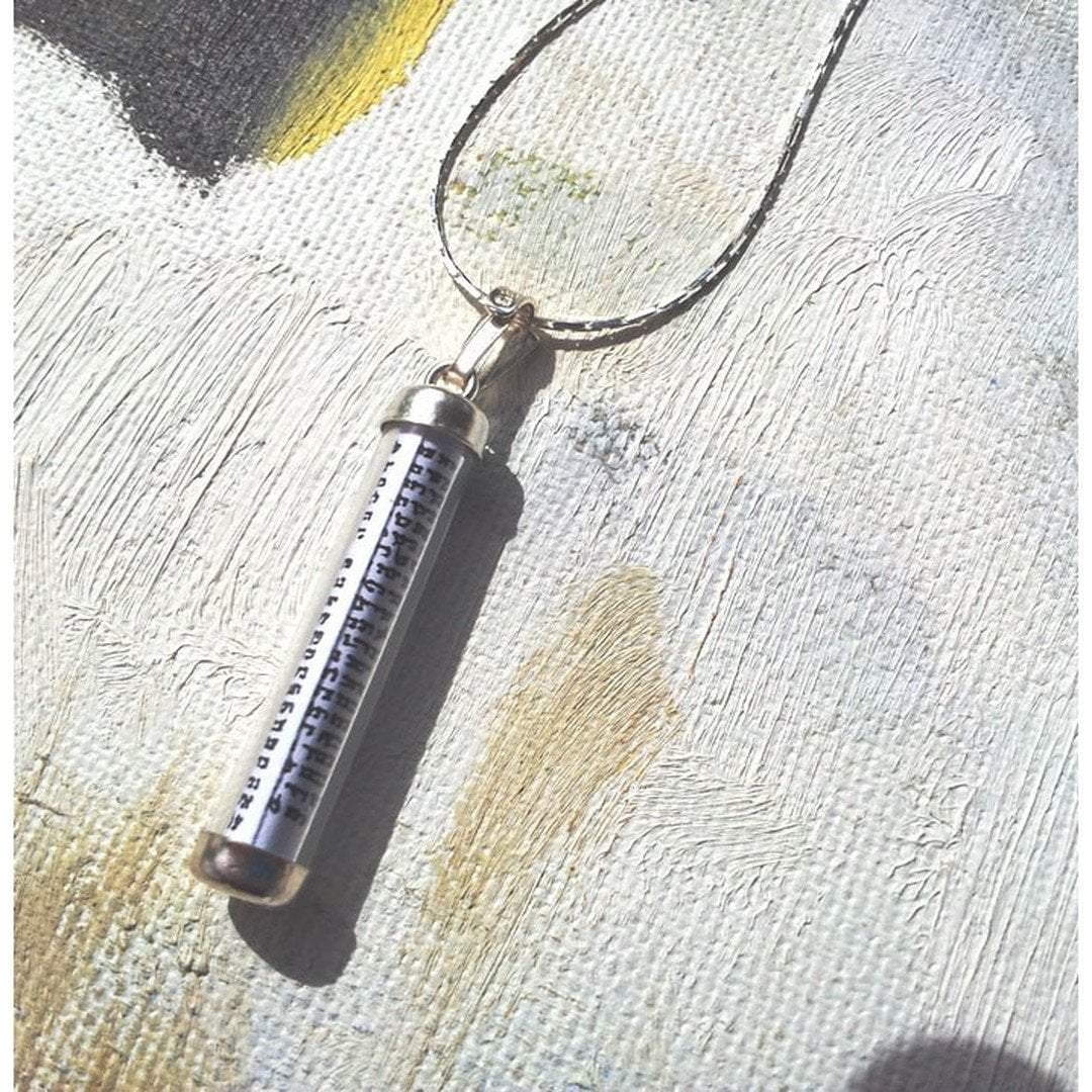 Bluenoemi Jewelry Necklaces & Pendants silver Sterling silver Mezuzah pendant on a silver chain with printed scroll