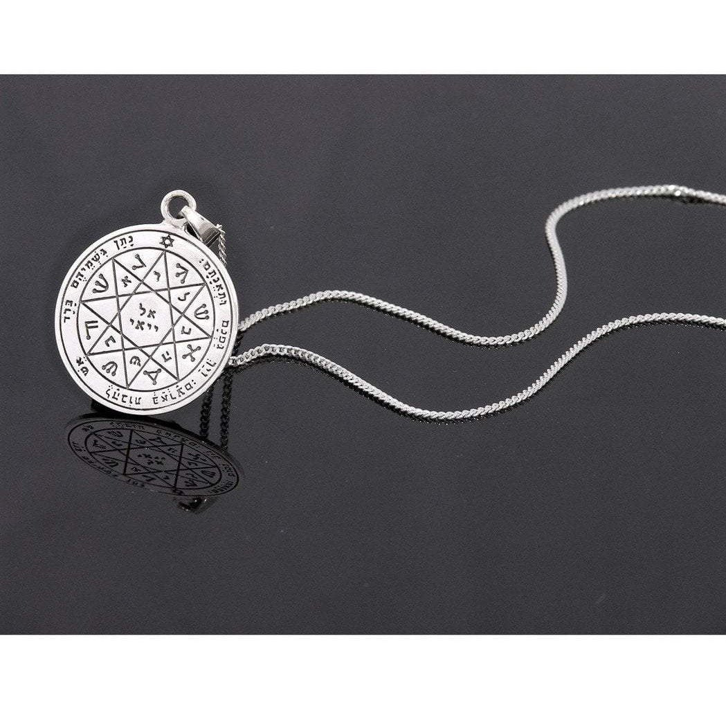 Bluenoemi Jewelry Necklaces & Pendants silver Sterling Silver Necklace for Woman Solomon Seal for Guarding and Protection