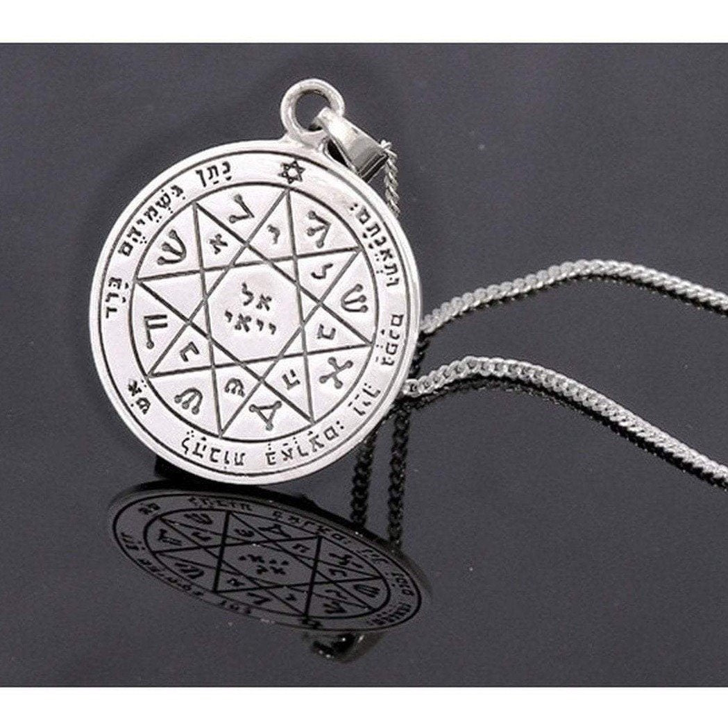 Bluenoemi Jewelry Necklaces & Pendants silver Sterling Silver Necklace for Woman Solomon Seal for Guarding and Protection