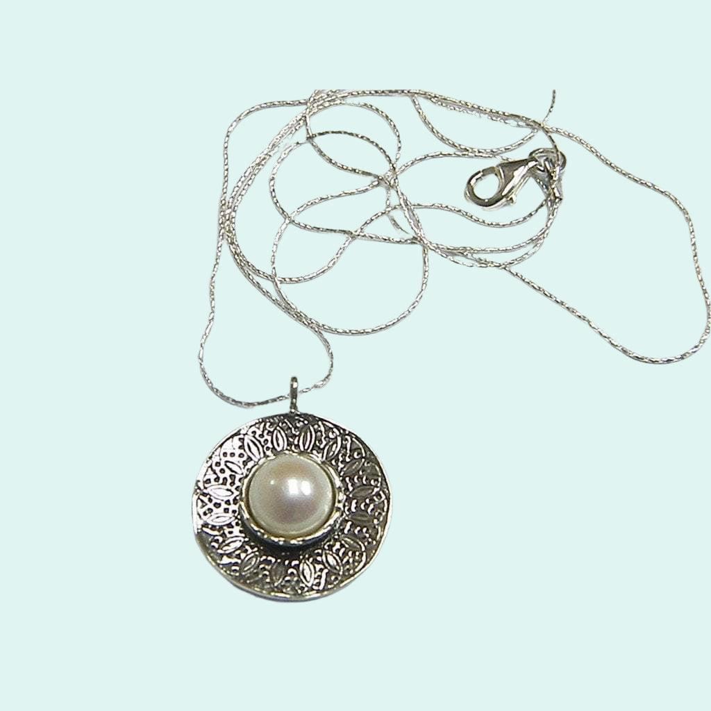 Bluenoemi Jewelry Necklaces & Pendants Sterling Silver necklace , necklace with pearl,  gift for mom , Bohemian jewelry, Bluenoemi jewelry