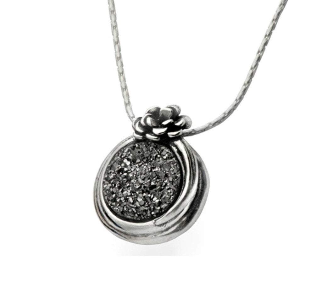 Bluenoemi Jewelry Necklaces & Pendants Unique Sterling silver necklace Brilliant Druze Stone on silver pendant