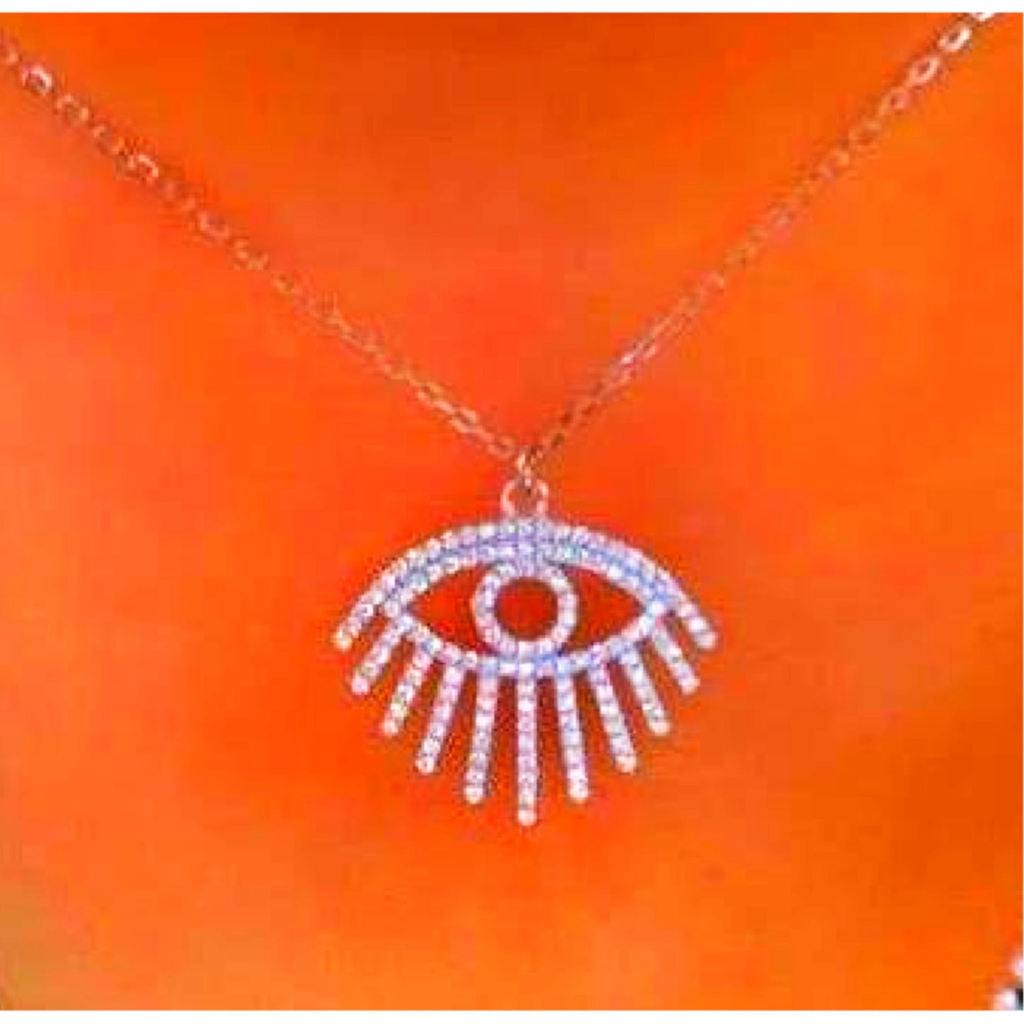 Bluenoemi Jewelry Necklaces silver Bluenoemi Eye Necklace Sterling Silver Israeli Necklace for Woman. Protection symbol.