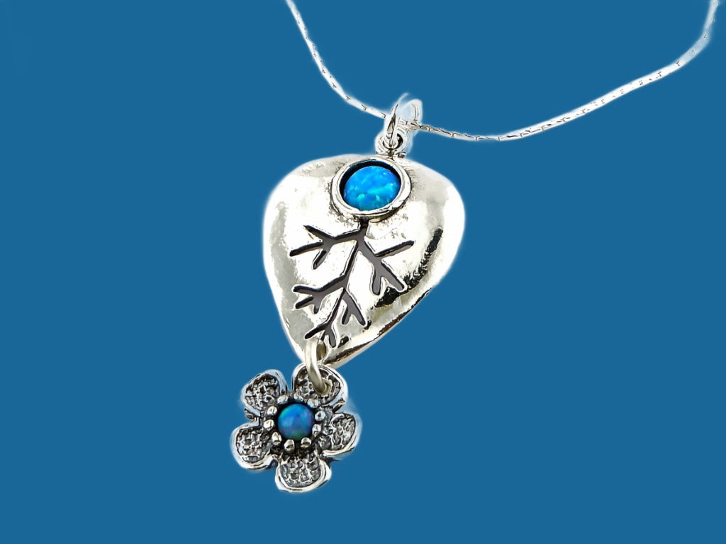 Bluenoemi Jewelry Necklaces Silver chain pendant necklaces for women. Gemstones pendant.