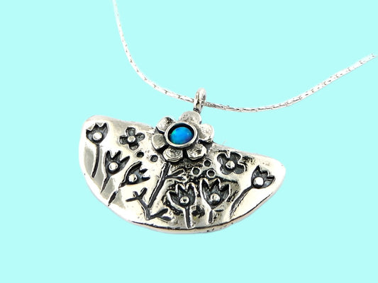 Bluenoemi Jewelry Necklaces Silver chain pendant necklaces for women. Gemstones pendant.