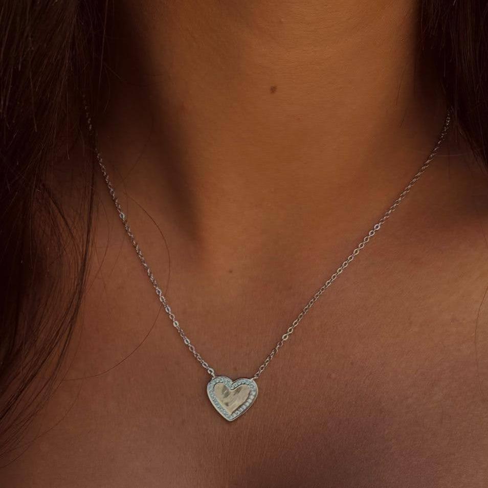 Bluenoemi Jewelry Necklaces silver Heart Pendant Necklace. Sterling silver necklace for woman. Silver Israeli jewelry.