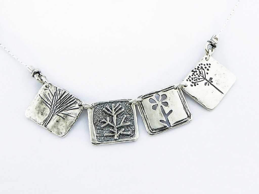 Bluenoemi Jewelry Necklaces silver Sterling Silver Botanical Necklace for woman. Bluenoemi Nature inspired jewelry.