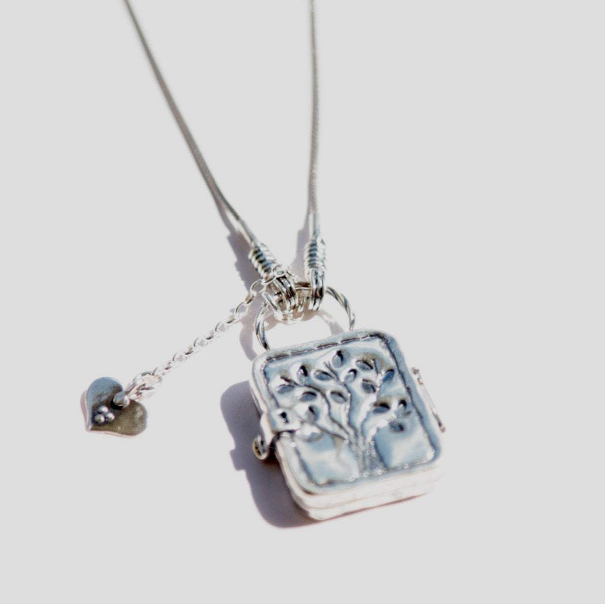 Bluenoemi Jewelry Necklaces Sterling silver locket , engraved locket, charm heart jewelry