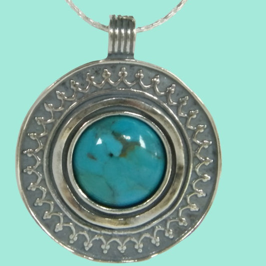 Bluenoemi Jewelry Necklaces Sterling Silver necklace with Turquoise. Israeli Necklace for woman.