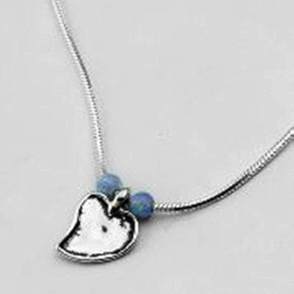 Bluenoemi Jewelry Other Necklaces & Pendants silver Sterling silver 925 heart necklace with blue opals love jewelry