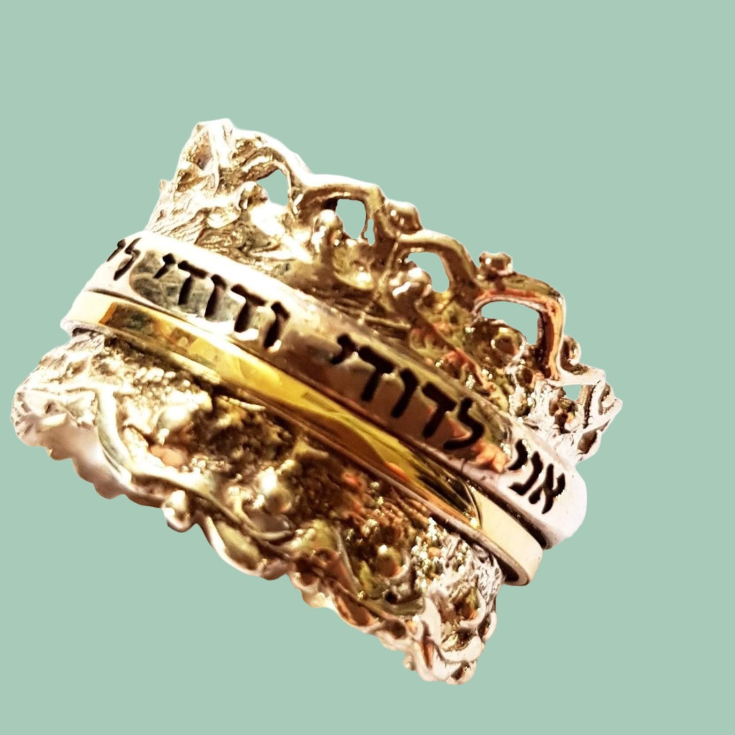 Bluenoemi Jewelry Personalized Rings Bluenoemi Israeli Jewelry | Personalized Jewelry Gifts Spinner Ring · Inspiration Ring · jewelry in israel· Floral Ring · Custom Handwriting Ring · Ring Valentines · Hebrew Engraved Rose and Gold Ring · Beloved Ring