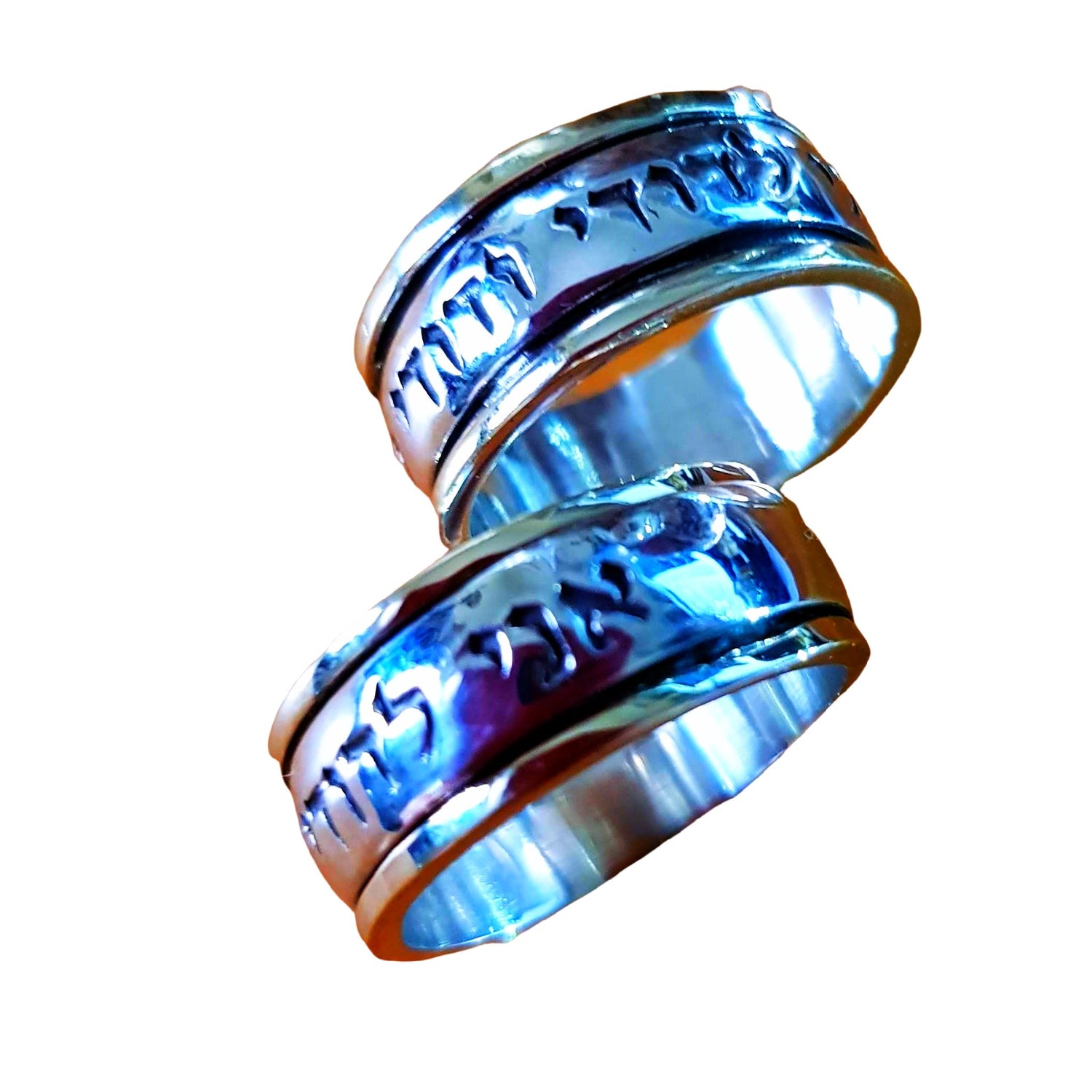 Bluenoemi Jewelry Personalized Rings Bluenoemi Israeli jewelry | Personalized Ring / message Hebrew verse blessing ring / Prayer ring Silver & Rose/Yellow  Gold 9KT