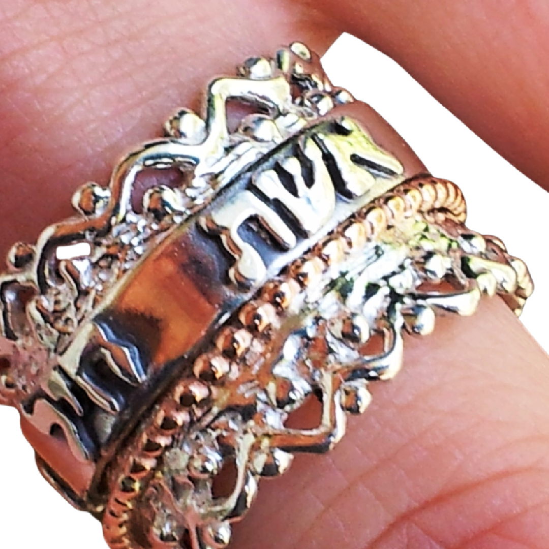 Bluenoemi Jewelry Personalized Rings Bluenoemi Israeli spinner rings - Israeli Ring Silver & Gold Ani le Dodi Love Verse