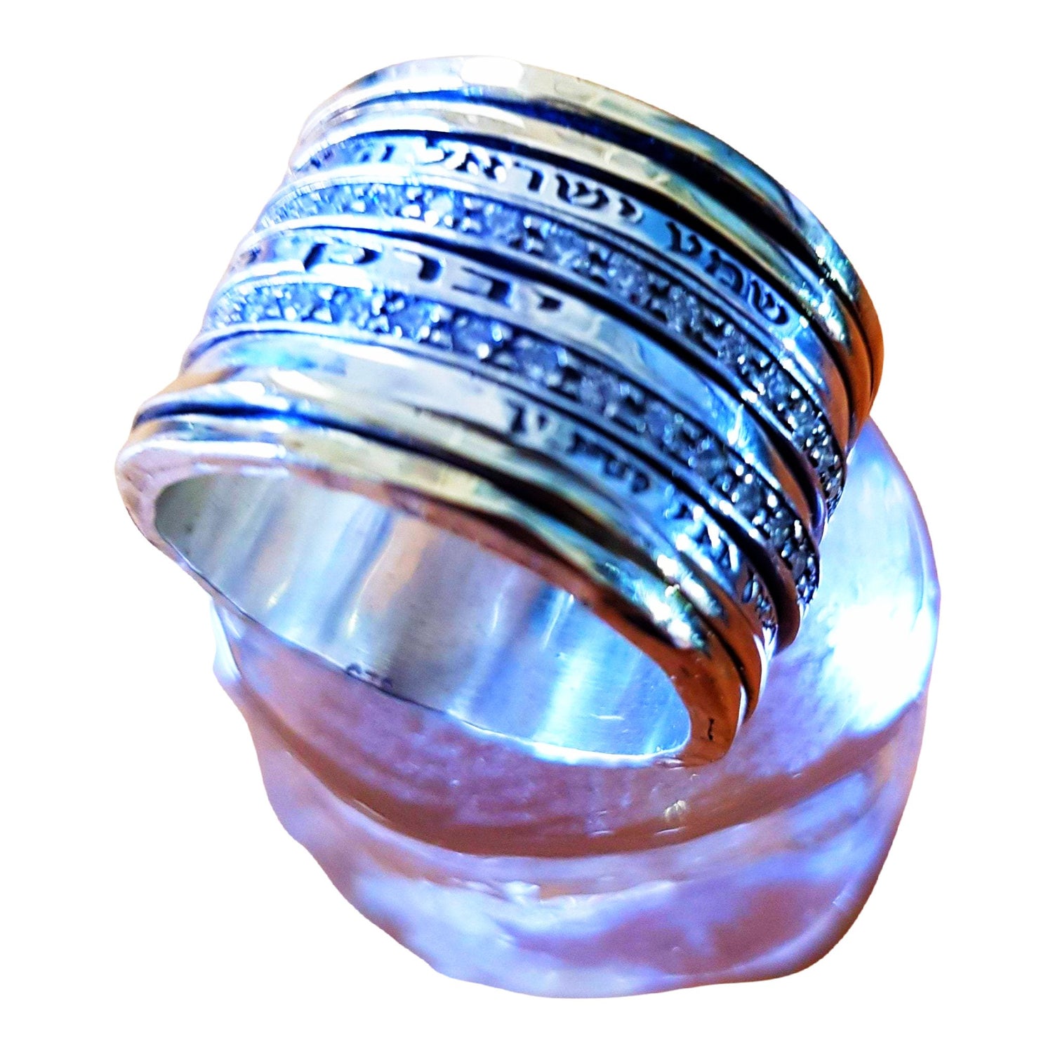 Bluenoemi Jewelry Personalized Rings Bluenoemi Israeli spinner rings | Rings for Woman | Bluenoemi israeli jewelry | Personalized Meditation Ring with Blessings / Quotes