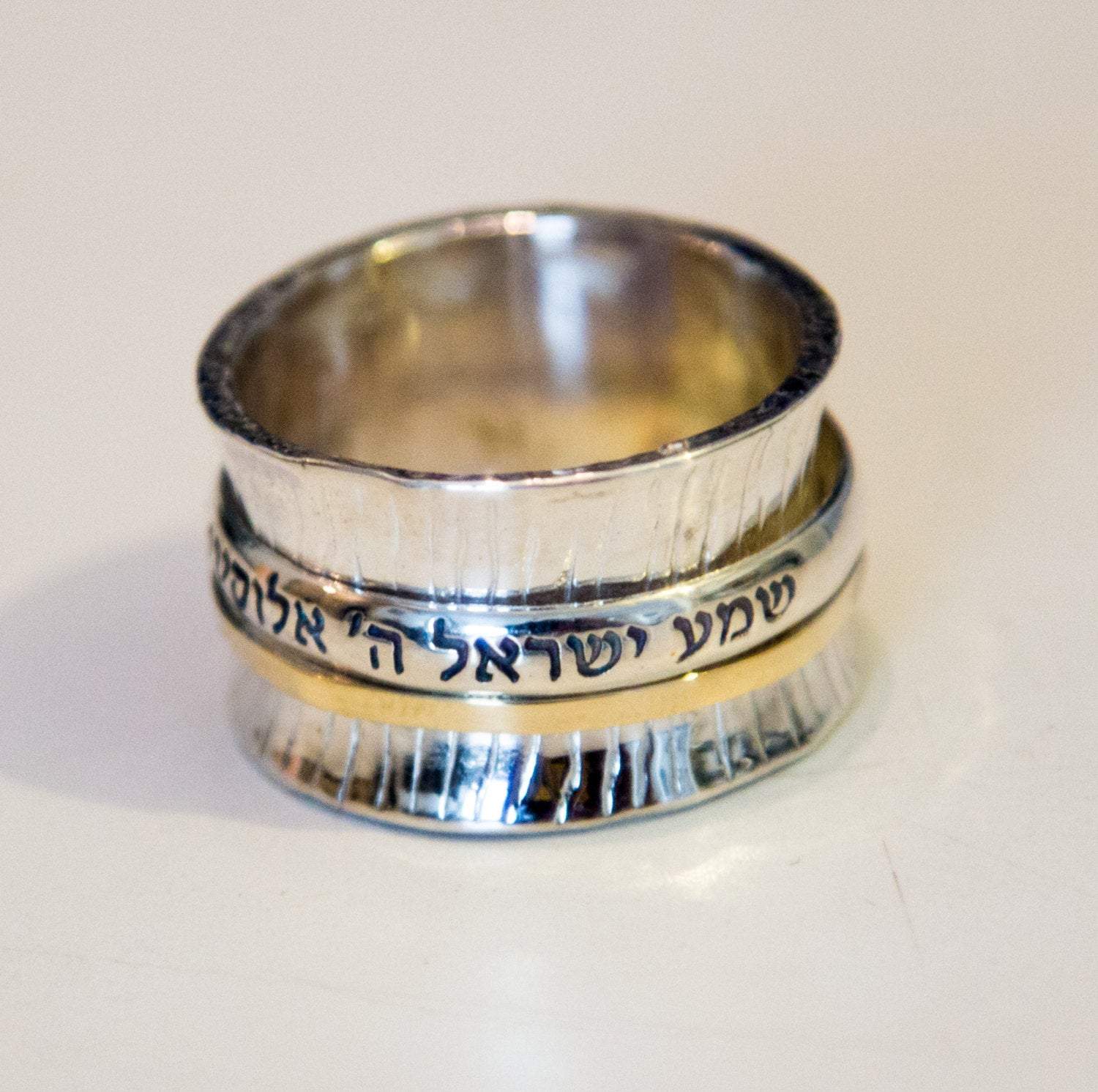 Bluenoemi Jewelry Personalized Rings Meditation Ring. Blessing Rings. Silver & gold Israeli Ring.