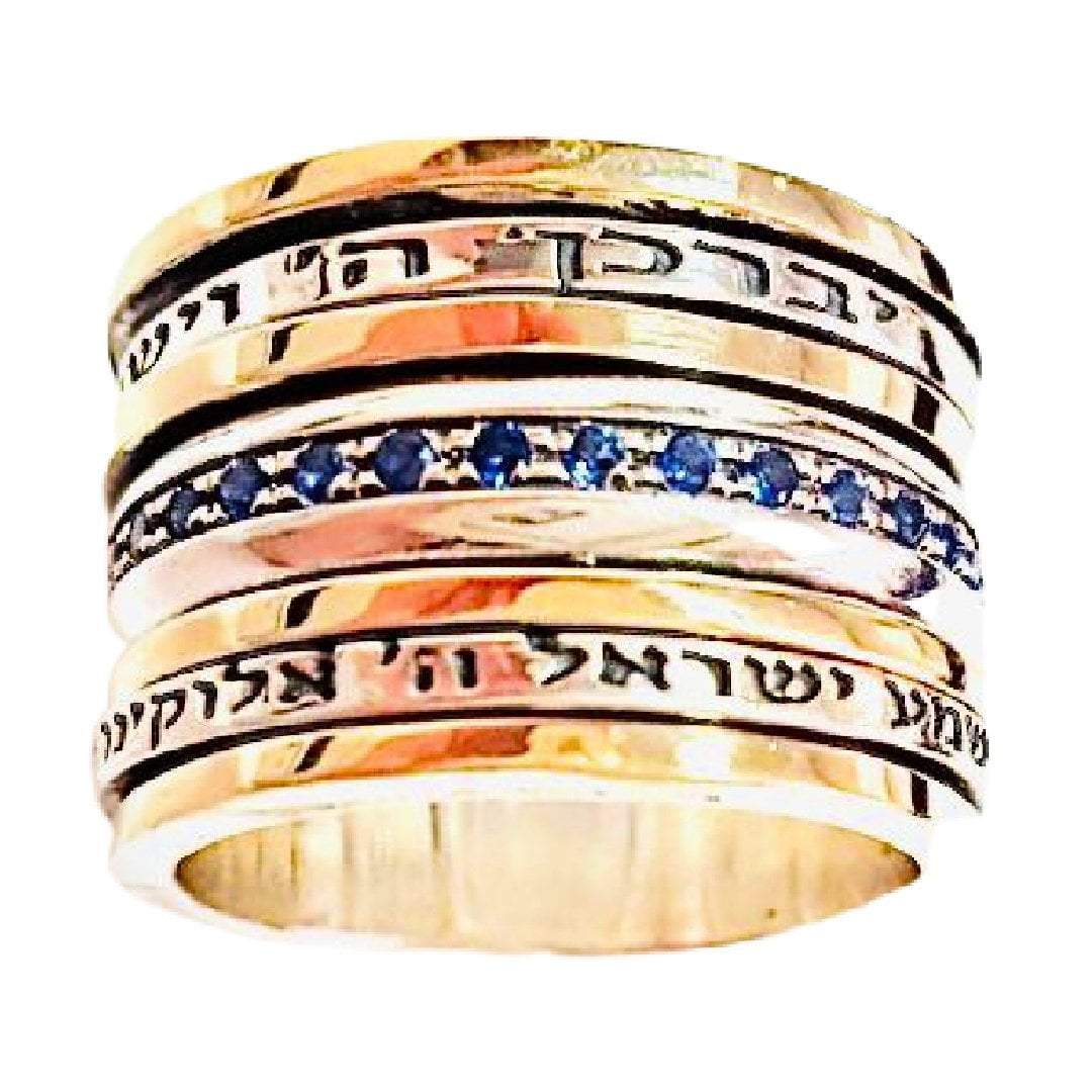 Bluenoemi Jewelry Personalized Rings Spinner Ring for Woman Inspirational Blessing Prayer & Poesie silver and gold ring