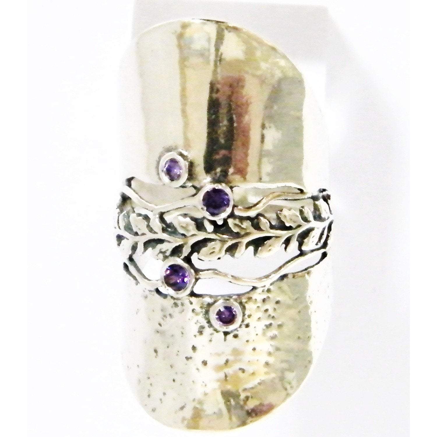 Bluenoemi Jewelry Rings 5 / amethyst zircon / silver Hippie ring, cubic zirconia ring, silver ring  for woman,  Amethysts zircon ring.