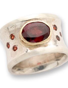 Bluenoemi Jewelry Rings 5 / Garnets Bluenoemi Jewelry - silver gold ring garnets rings for woman