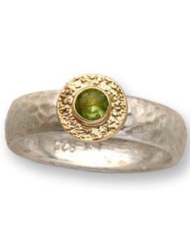Bluenoemi Jewelry Rings 5 / silver Sterling silver and gold 9 carats Peridot ring for woman