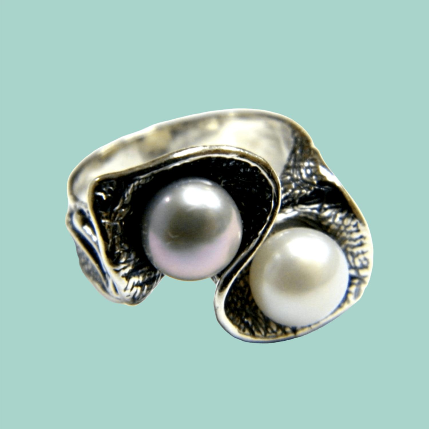 Bluenoemi Jewelry Rings 5 / silver Sterling Silver Ring for Woman with Pearls- made in Israel sterling silver rings