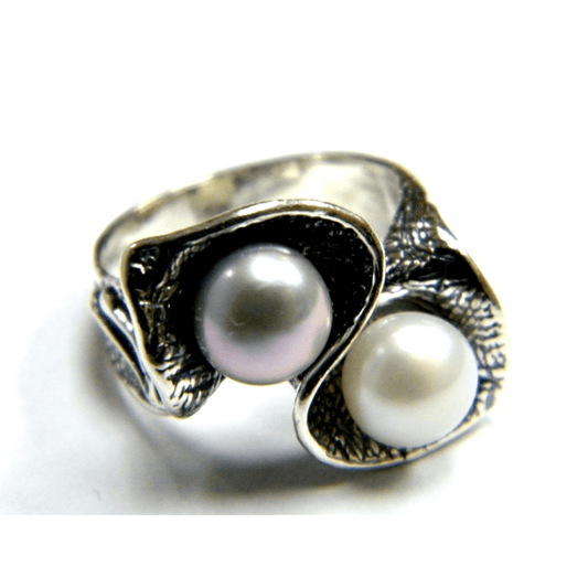 Bluenoemi Jewelry Rings 5 / silver Sterling Silver Ring for Woman with Pearls- made in Israel sterling silver rings