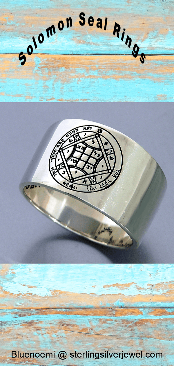 Bluenoemi Jewelry Rings Bluenoemi Israeli Jewelry Solomon Seal Ring for Love, Sterling Silver Ring for Woman, Kabbalah Jewelry