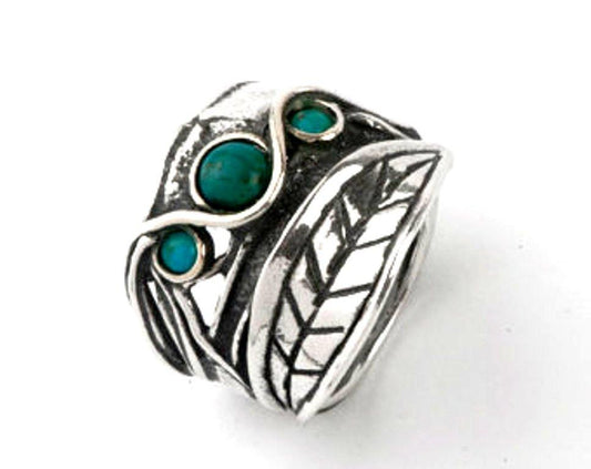 Bluenoemi Jewelry Rings Bluenoemi Israeli JewelrySterling silver ring for woman, Handmade turquoise onyx ring , labradorite ring, hippie jewelry