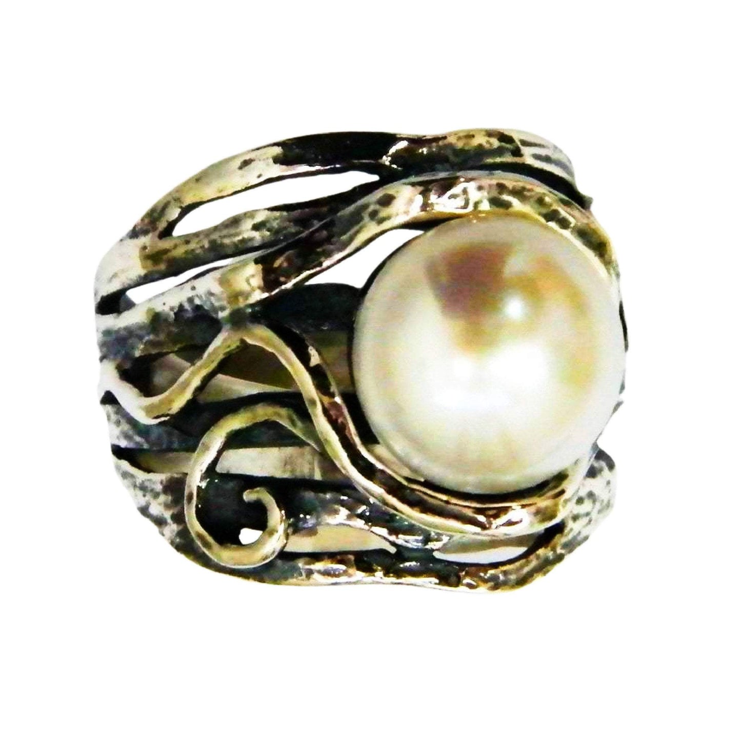 Bluenoemi Jewelry Rings Bluenoemi Jewelry from Israel - Pearl Silver Ring for Woman buying online, silver rings for women
