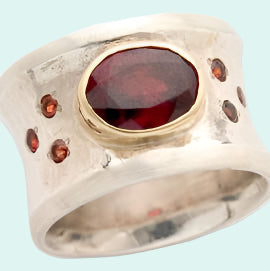 Bluenoemi Jewelry Rings Bluenoemi Jewelry - silver gold ring garnets rings for woman