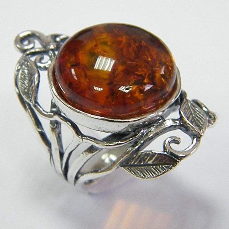 Bluenoemi Jewelry Rings Bluenoemi - Shr453- Sterling silver ring for woman gemstones rings for women Amber